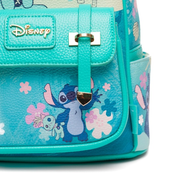 Disney Lilo & Stitch Scrump Mini Backpack – Faux Leather Luxury Vegan Travel Bag